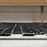 Tartan High-Low Modern Minimalist Checkered Monotone Indoor/Outdoor Area Rug