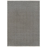 Tartan High-Low Modern Minimalist Checkered Monotone Indoor/Outdoor Area Rug