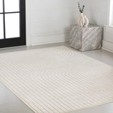 Sophia High-Low MidCentury Modern Arch Stripe Two-Tone Indoor/Outdoor Area Rug