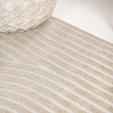 Sophia High-Low MidCentury Modern Arch Stripe Two-Tone Indoor/Outdoor Area Rug