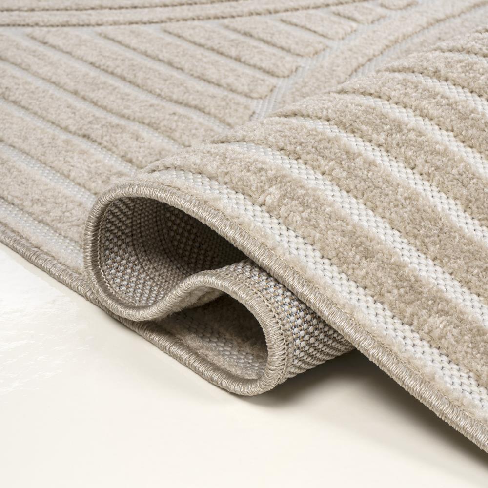 Sophia High-Low MidCentury Modern Arch Stripe Two-Tone Indoor/Outdoor Area Rug
