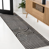 Sophia High-Low MidCentury Modern Arch Stripe Two-Tone Indoor/Outdoor Area Rug