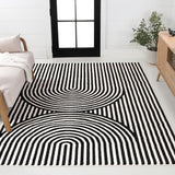 Sophia High-Low MidCentury Modern Arch Stripe Two-Tone Indoor/Outdoor Area Rug