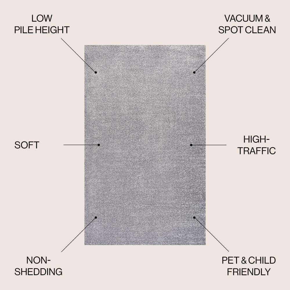 Trivor Haze Solid Low-Pile Area Rug Gray
