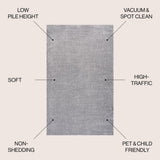 Trivor Haze Solid Low-Pile Area Rug Gray