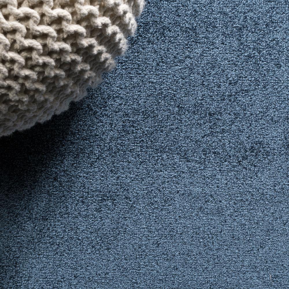 Trivor Haze Solid Low-Pile Area Rug Navy