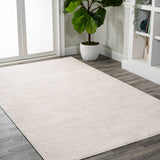 Trivor Haze Solid Low-Pile Area Rug Ivory
