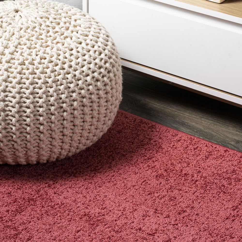 Trivor Haze Solid Low-Pile Area Rug Red