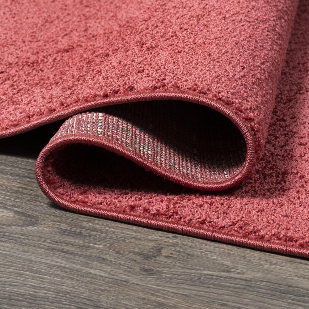Trivor Haze Solid Low-Pile Area Rug Red