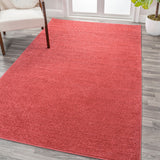 Trivor Haze Solid Low-Pile Area Rug Red