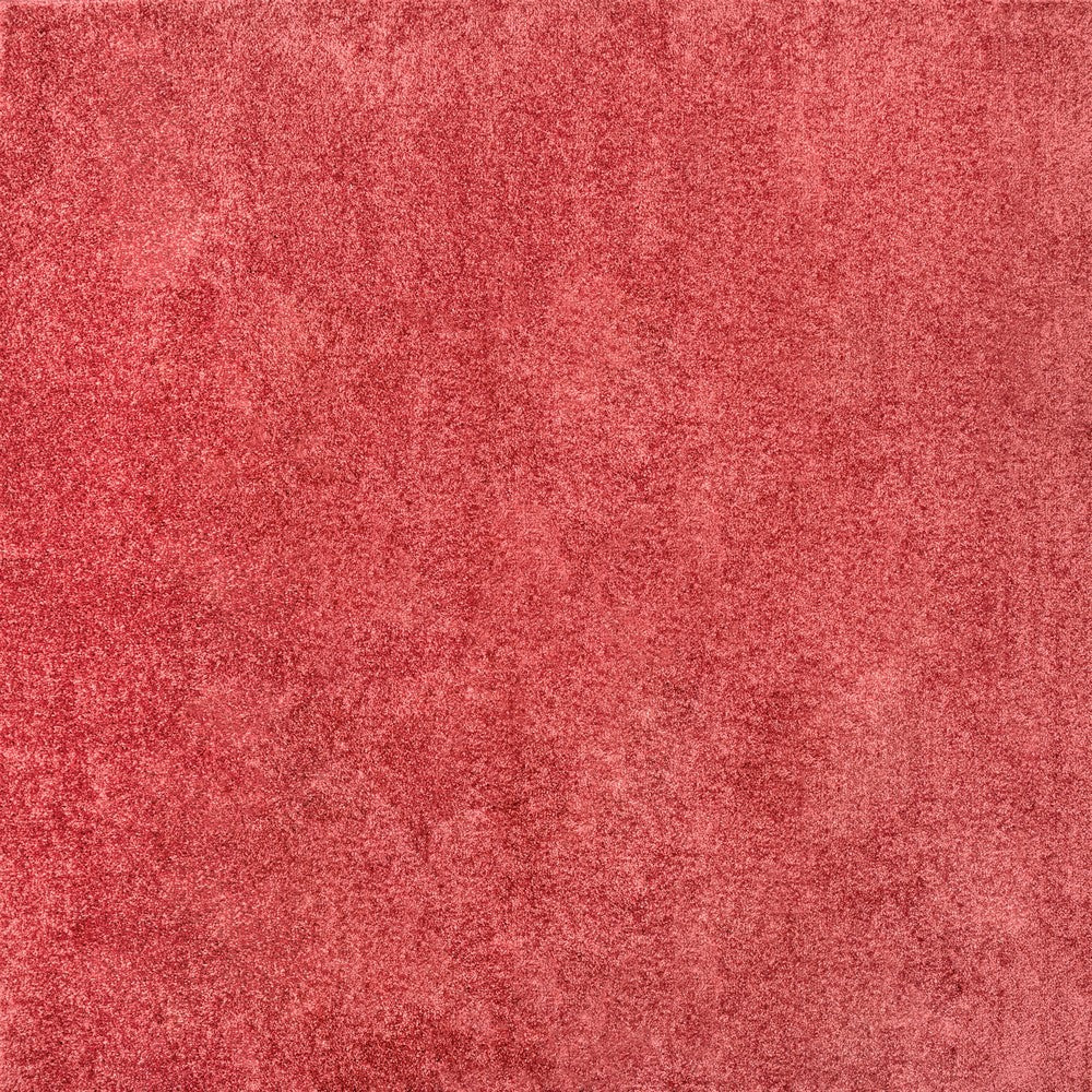 Trivor Haze Solid Low-Pile Area Rug Red