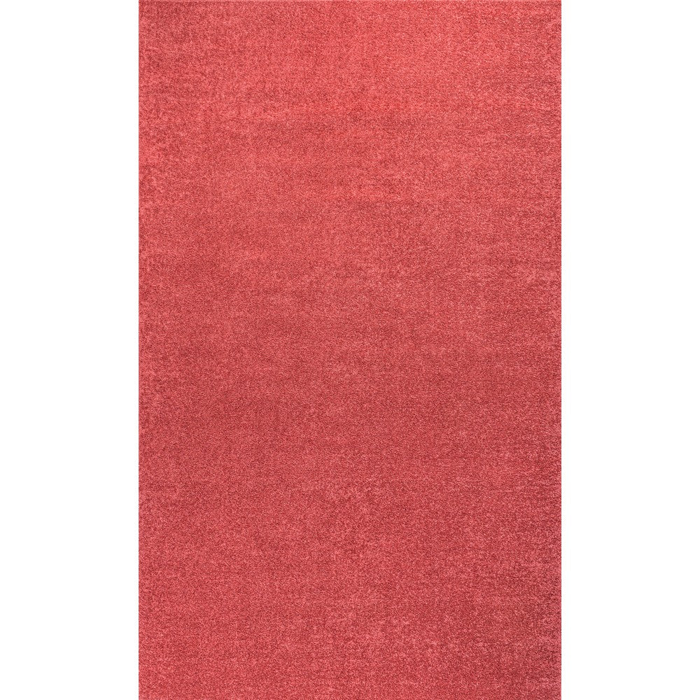 Trivor Haze Solid Low-Pile Area Rug Red