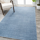 Trivor Haze Solid Low-Pile Area Rug Classic Blue