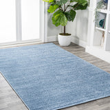Trivor Haze Solid Low-Pile Area Rug Classic Blue