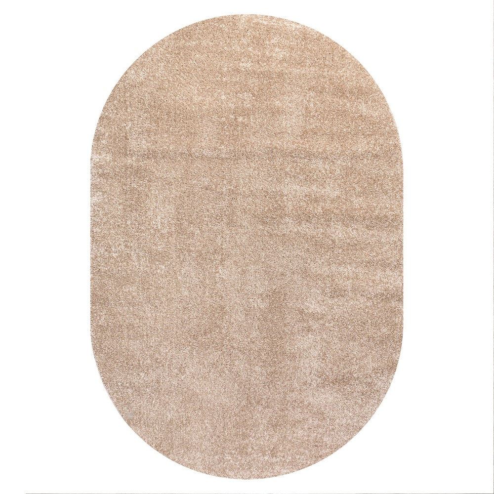 Trivor Haze Solid Low-Pile Area Rug Beige