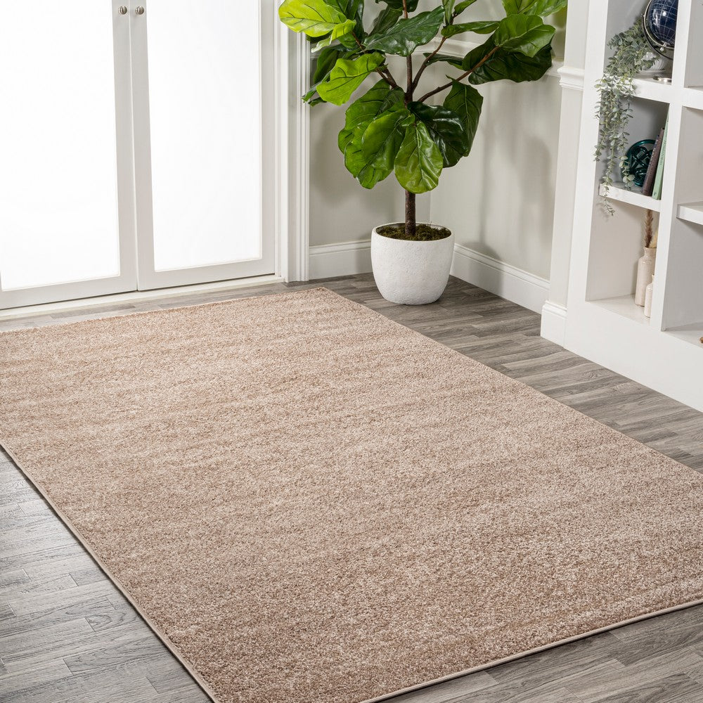 Trivor Haze Solid Low-Pile Area Rug Beige