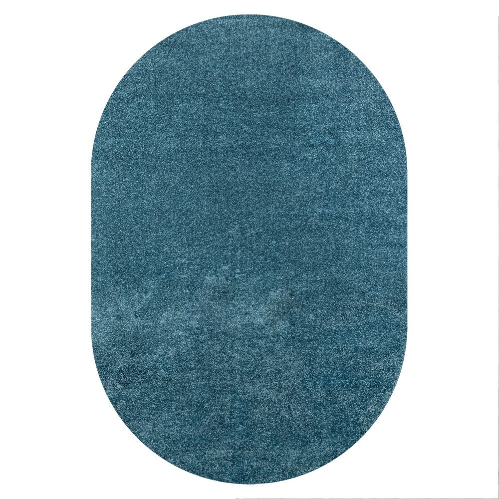 Trivor Haze Solid Low-Pile Area Rug Turquoise