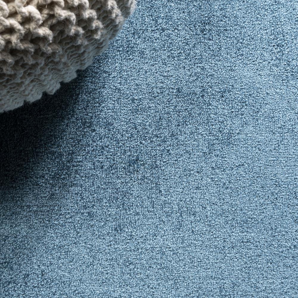 Trivor Haze Solid Low-Pile Area Rug Turquoise