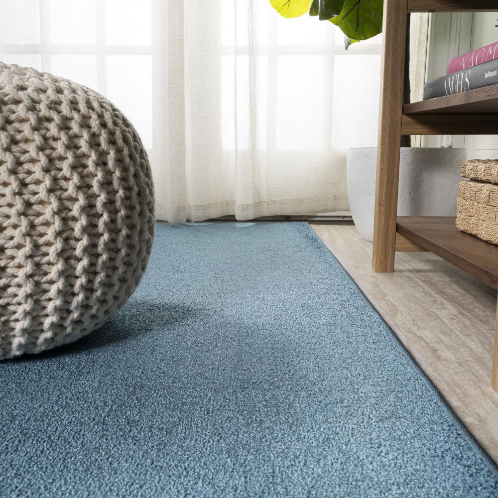 Trivor Haze Solid Low-Pile Area Rug Turquoise