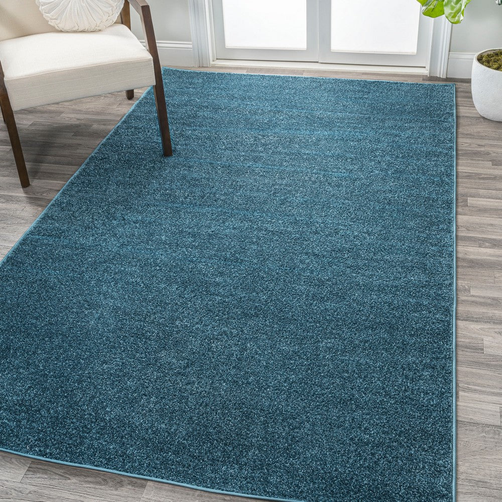 Trivor Haze Solid Low-Pile Area Rug Turquoise