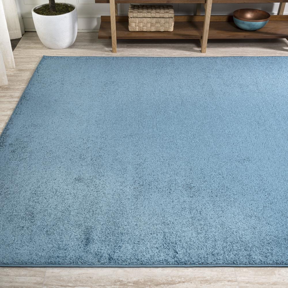 Trivor Haze Solid Low-Pile Area Rug Turquoise
