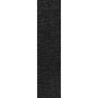 Trivor Haze Solid Low-Pile Area Rug Black