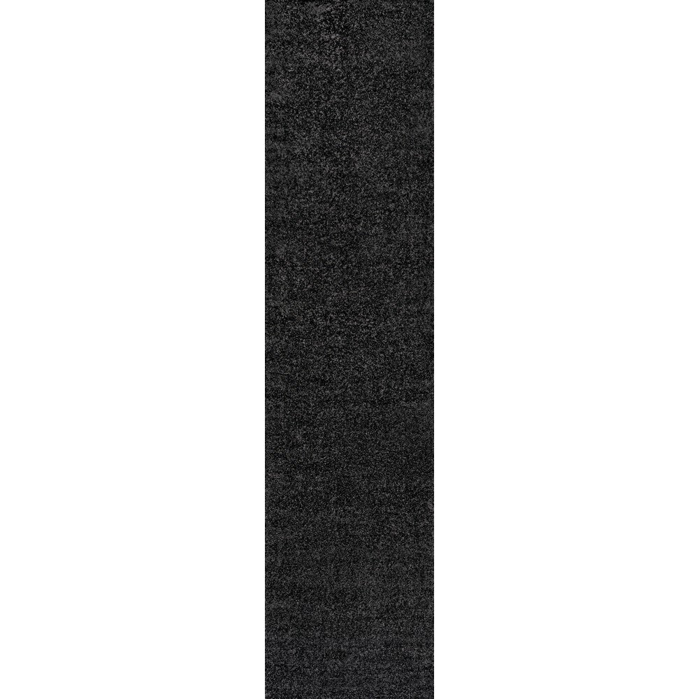 Trivor Haze Solid Low-Pile Area Rug Black