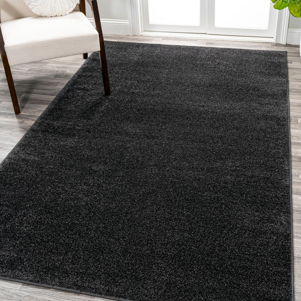 Trivor Haze Solid Low-Pile Area Rug Black