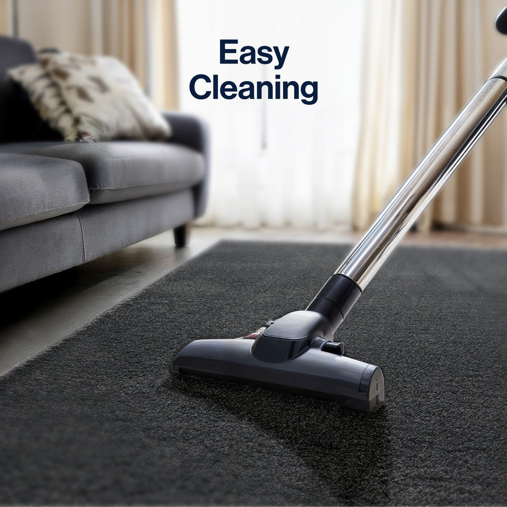 Trivor Haze Solid Low-Pile Area Rug Black