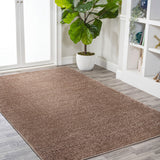 Trivor Haze Solid Low-Pile Area Rug Brown