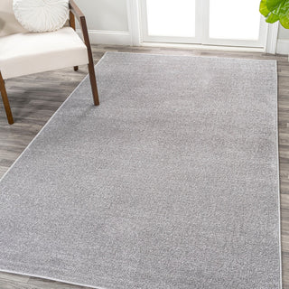 Trivor Haze Solid Low-Pile Area Rug Light Gray