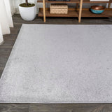 Trivor Haze Solid Low-Pile Area Rug Light Gray
