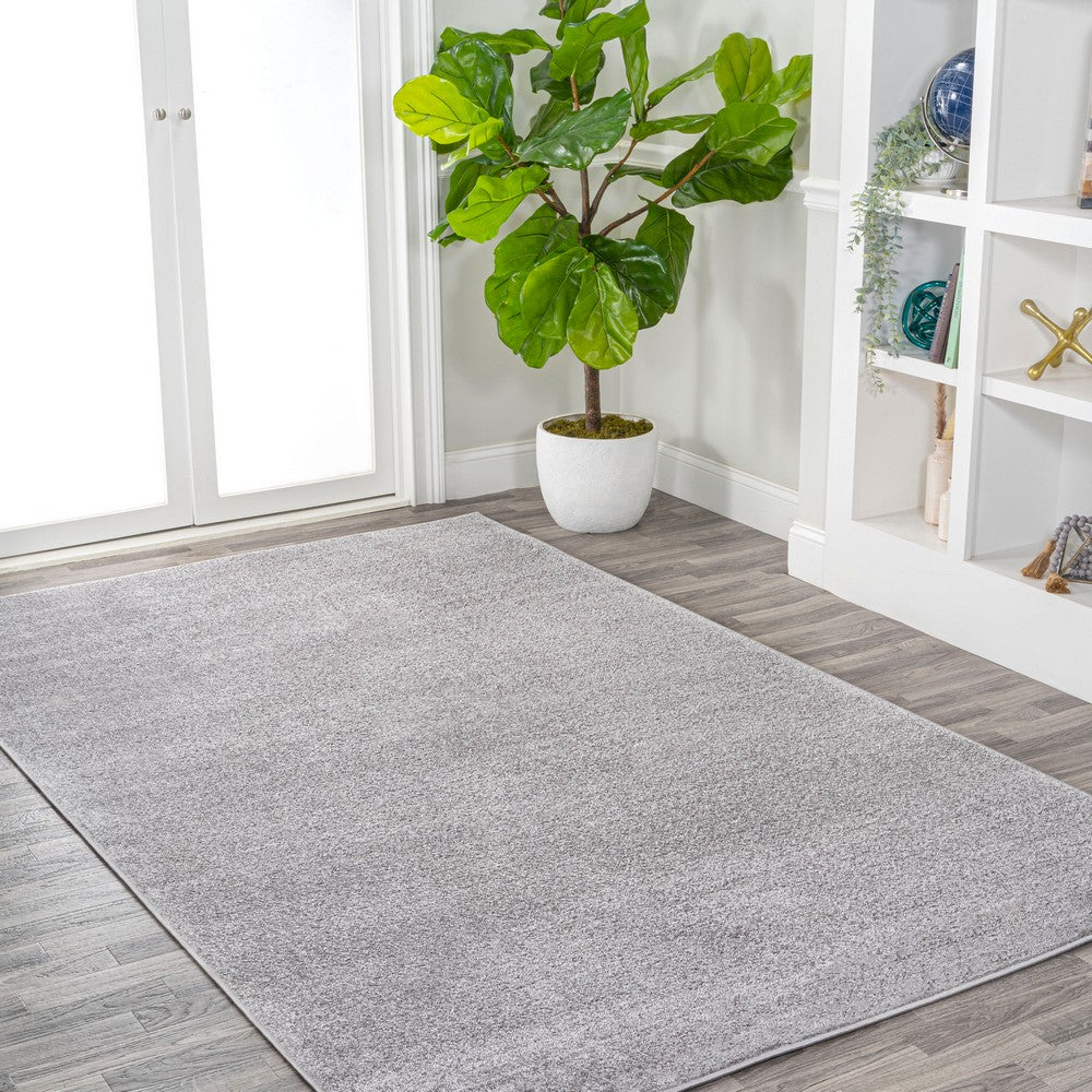 Trivor Haze Solid Low-Pile Area Rug Light Gray