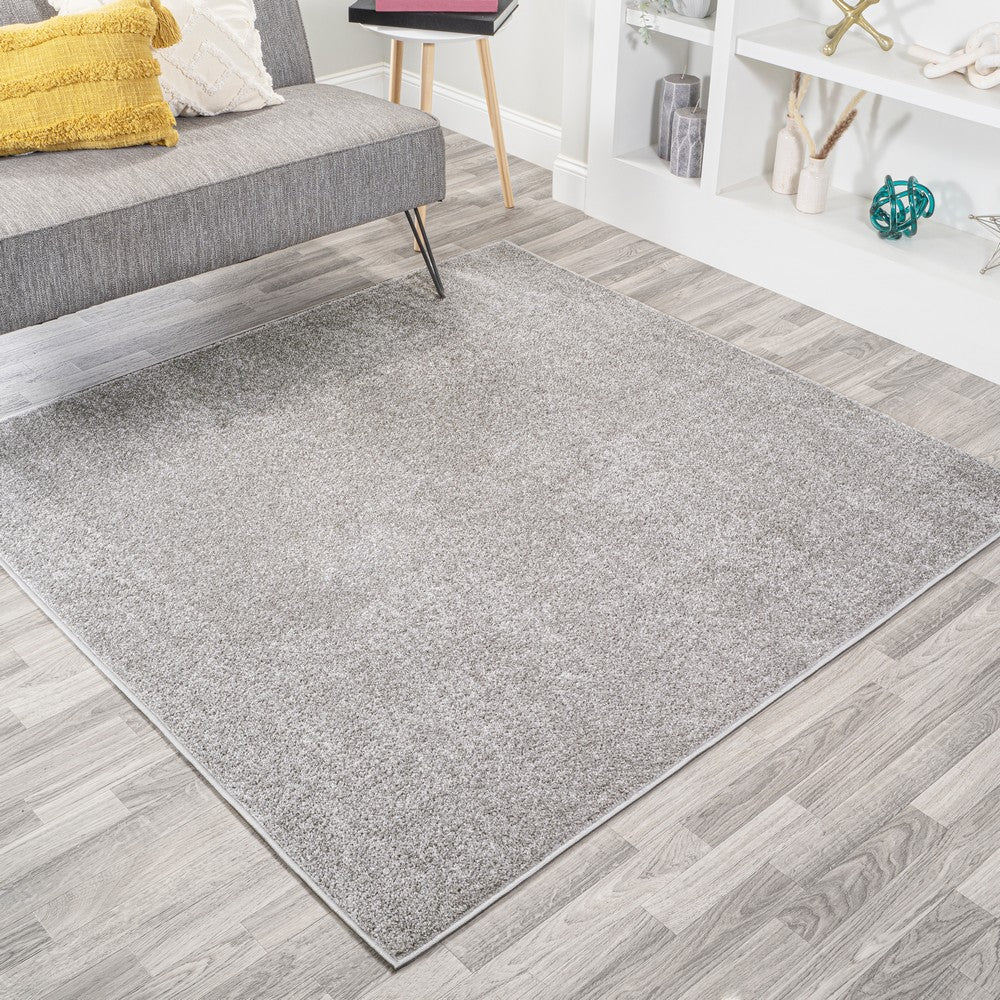 Trivor Haze Solid Low-Pile Area Rug Light Gray