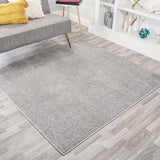 Trivor Haze Solid Low-Pile Area Rug Light Gray