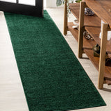 Trivor Haze Solid Low-pile Area Rug Emerald