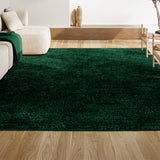 Trivor Haze Solid Low-pile Area Rug Emerald