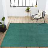 Trivor Haze Solid Low-pile Area Rug Emerald