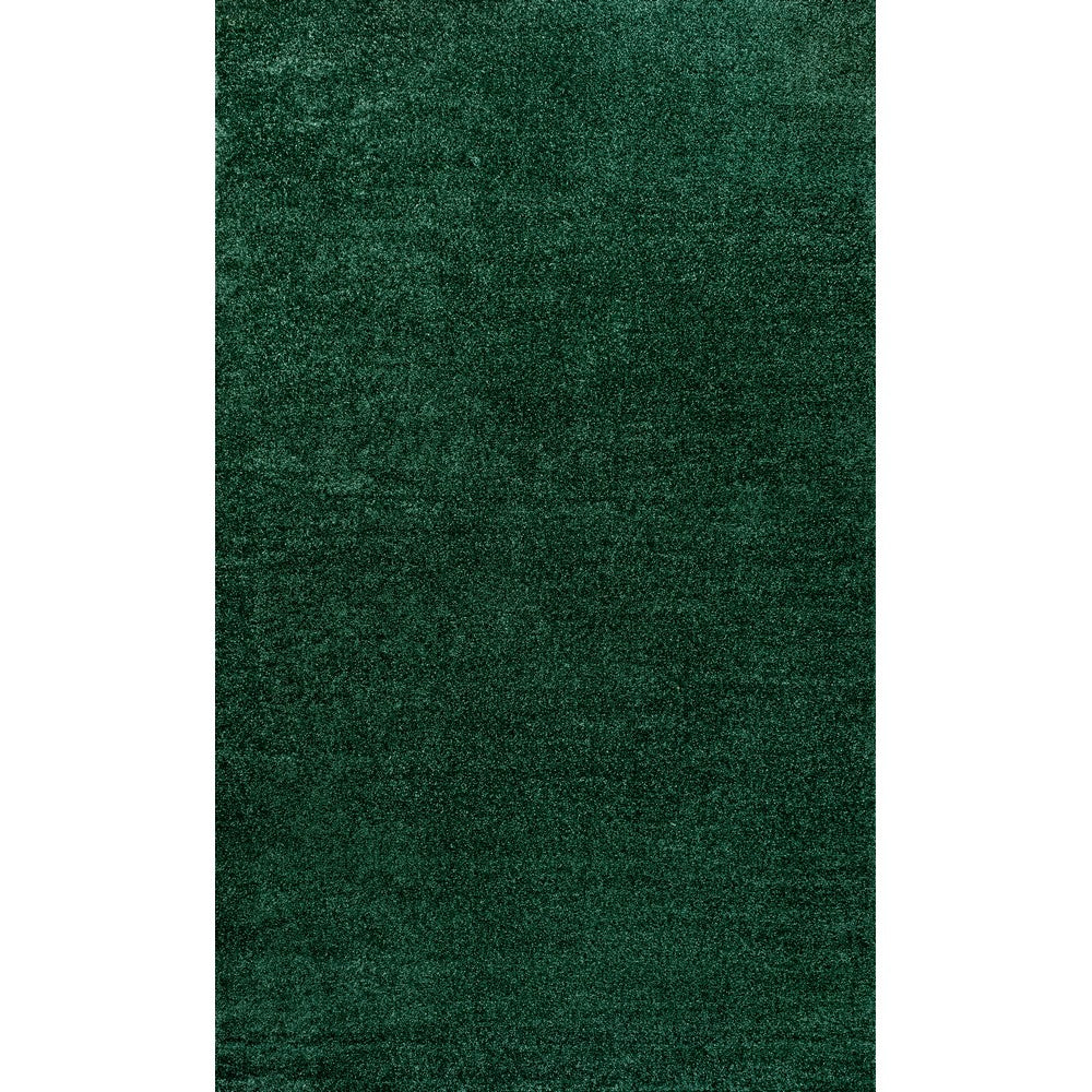 Trivor Haze Solid Low-pile Area Rug Emerald