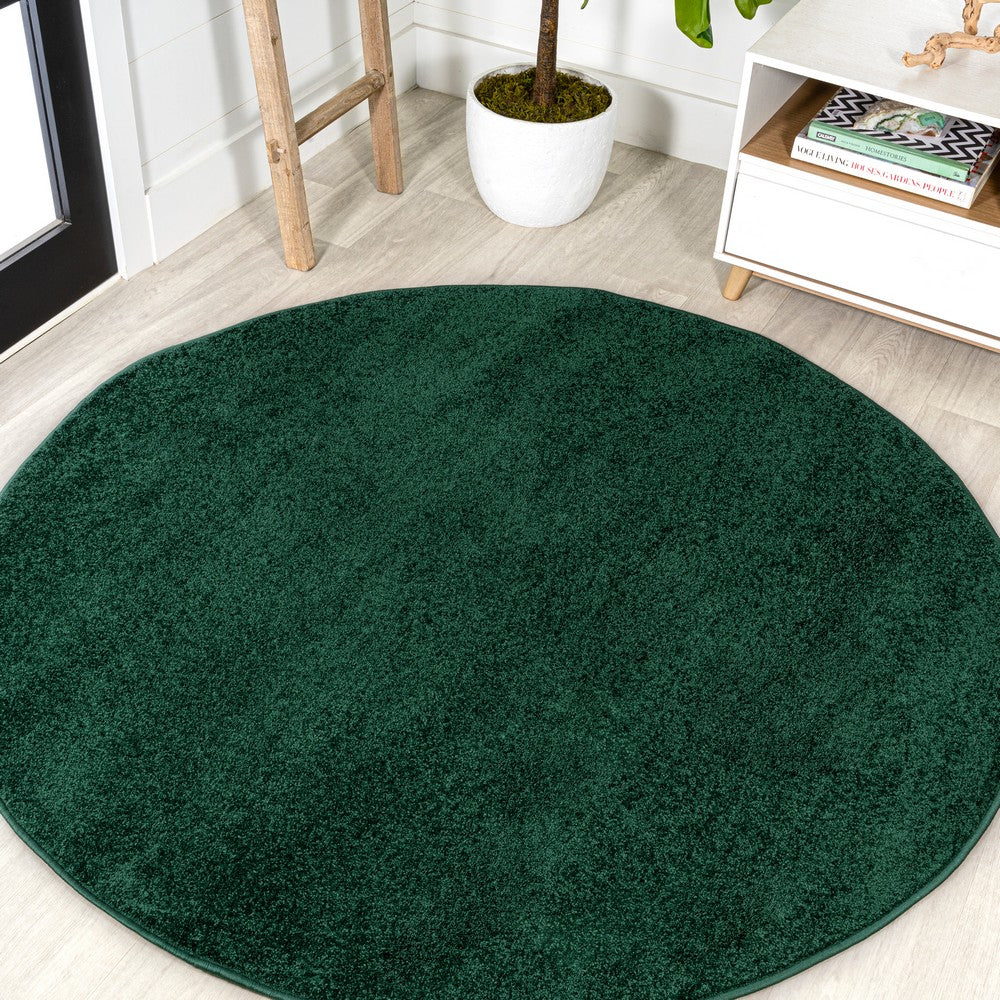 Trivor Haze Solid Low-pile Area Rug Emerald