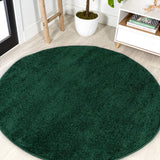 Trivor Haze Solid Low-pile Area Rug Emerald