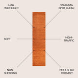 Trivor Haze Solid Low-pile Area Rug Orange