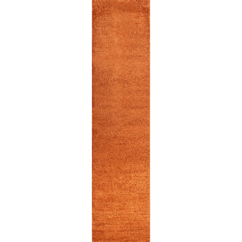 Trivor Haze Solid Low-pile Area Rug Orange