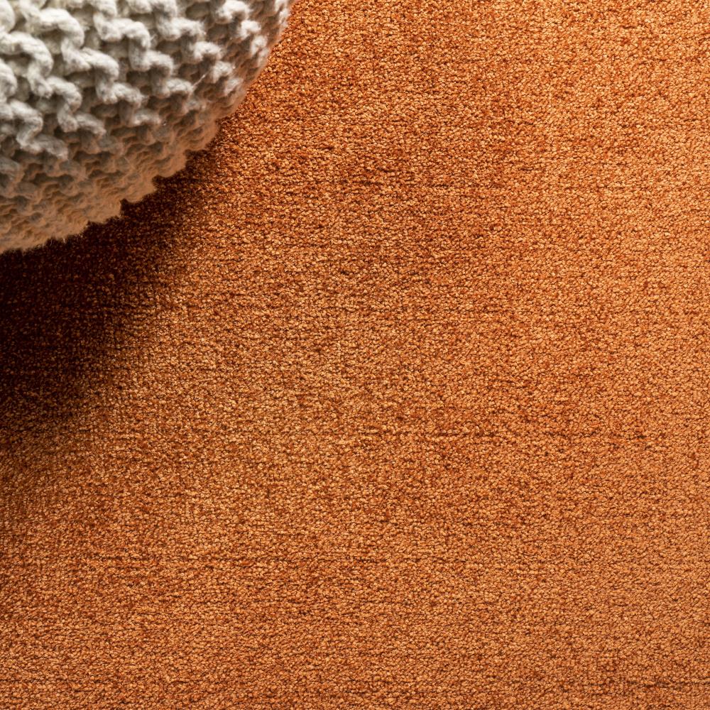 Trivor Haze Solid Low-pile Area Rug Orange