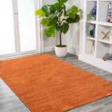 Trivor Haze Solid Low-pile Area Rug Orange