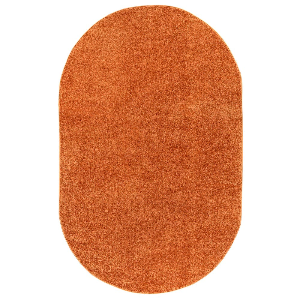 Trivor Haze Solid Low-pile Area Rug Orange