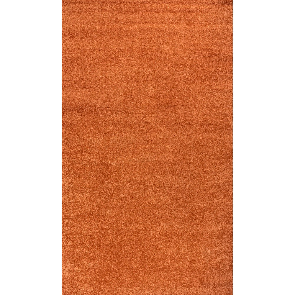 Trivor Haze Solid Low-pile Area Rug Orange