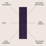 Trivor Haze Solid Low-pile Area Rug Purple