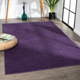 Trivor Haze Solid Low-pile Area Rug Purple