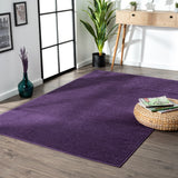 Trivor Haze Solid Low-pile Area Rug Purple